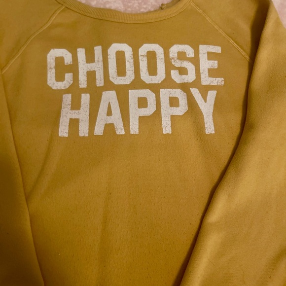 $10 for women’s xl mustard yellow cropped sweatshirt “CHOOSE HAPPY” 😃 - Picture 2 of 2